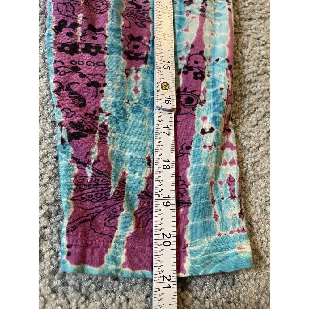 90s Bila Woman Beaded A-line Top 2X Blue Purple Abstract Pullover Boho Party - Picture 8 of 11